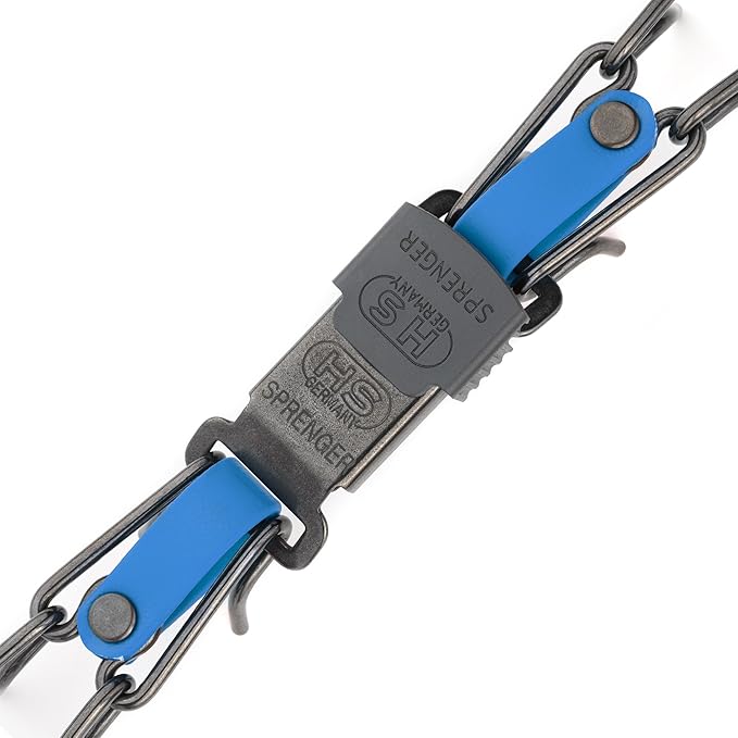 Herm Sprenger Black Stainless Steel Dog Collar with Quick Release ClicLock Buckle and Biothane Insert Training Collar Made in Germany (Cerulean Blue, 23in x 3.2mm(Neck Size up to19-20in))