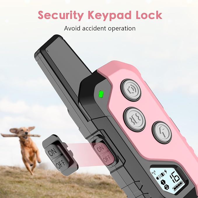 Shock Collar for Dogs, IP67 Waterproof Dog Training Collar with Remote, 3 Training Modes with Beep, Vibration, and Safe Static, Rechargeable E Collar for Large Medium