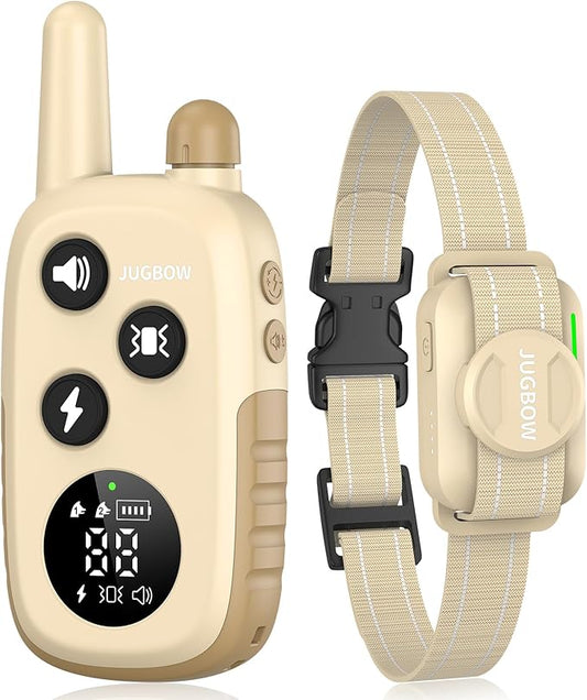 Jugbow Dog Shock Collar - 4200FT Dog Training Collar with Remote for 5-120 lb Large Medium Small Dogs, Rechargeable Waterproof IPX8 E Collars with Beep (1-3) Vibration(1-3) Safe Static(0-99)