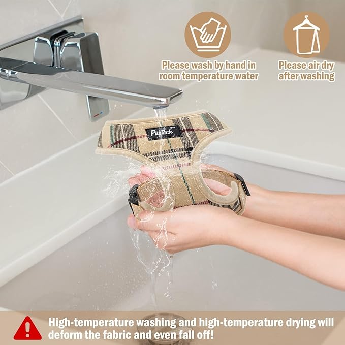 PUPTECK Soft Mesh Dog Harness and Leash Set Pet Puppy Cat Comfort Padded Vest No Pull Harnesses, Beige, XS