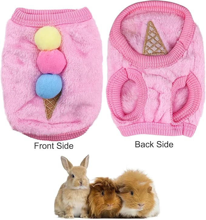 7 Pcs Bunny Clothes for Small Animals - Warm Vest, Soft T-Shirt Costume for Rabbits, Guinea Pigs, Hamsters, Kittens, Ferrets, Chihuahuas, Puppies, Mini Dogs - XS