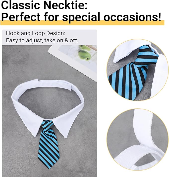 Segarty Dog Neck Tie Collar, 6 Pack Adjustable Cute Pet Ties Collars Grooming Accessories Formal Wedding Costume for Medium Large Dogs, Dog Necktie Set Blue Pink Yellow Plaid Birthday Holiday (XL)
