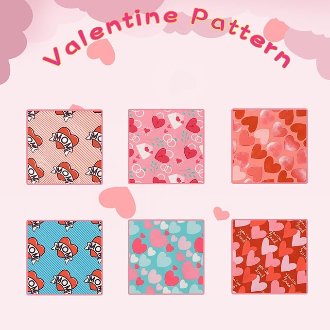 Unique Style Paws Dog Valentine's Bandanas 2Pcs Washable Cotton Triangle Love Heart Puppy Scarfs for Small Medium Large Dogs and Cats