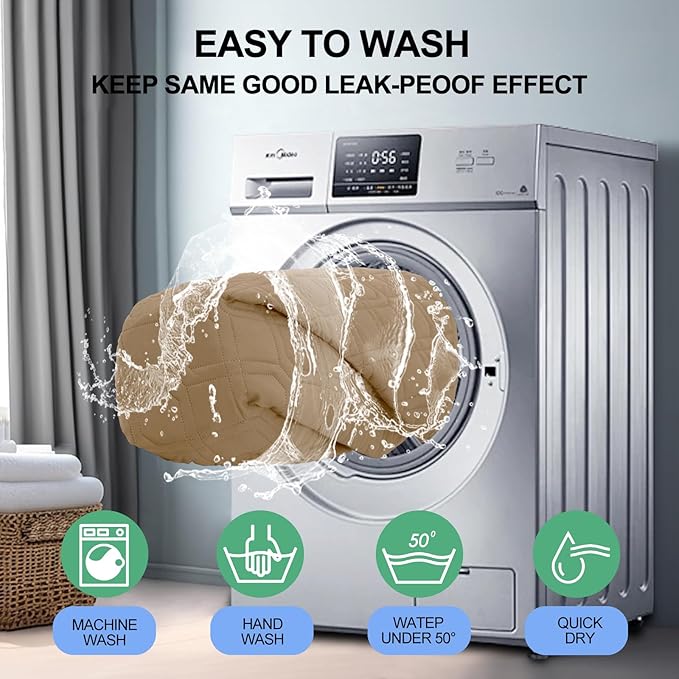 Smiry Waterproof Dog Blanket, 82x120 Inch Soft Pet Bed Cover Reversible, Washable Sofa Couch Furniture Protector for Small Medium Large Dog Puppy Cat, Camel/Beige