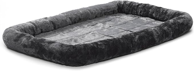MidWest Homes for Pets Bolster Dog Bed 42L-Inch Gray Dog Bed w/Comfortable Bolster | Ideal for Large Dog Breeds & Fits a 42-Inch Dog Crate | Easy Maintenance Machine Wash & Dry