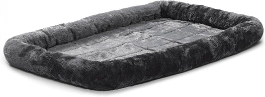 MidWest Homes for Pets Bolster Dog Bed 42L-Inch Gray Dog Bed w/Comfortable Bolster | Ideal for Large Dog Breeds & Fits a 42-Inch Dog Crate | Easy Maintenance Machine Wash & Dry
