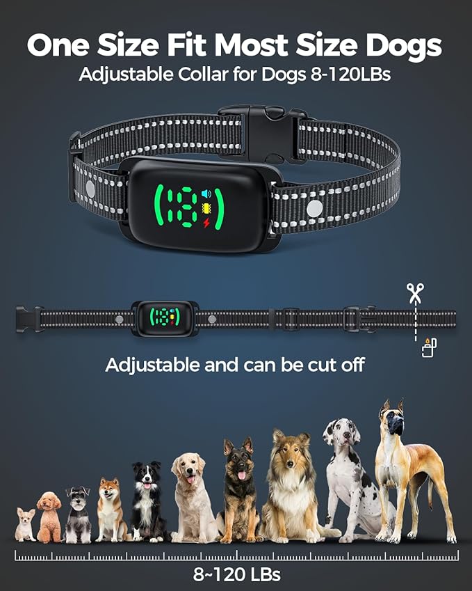 Shock Collar for Dogs- 3300FT Dog Shock Collar with Remote Control for 8-120 lbs Medium Large Dogs with 4 Training Modes, Security Lock, Rechargeable IPX7 Waterproof