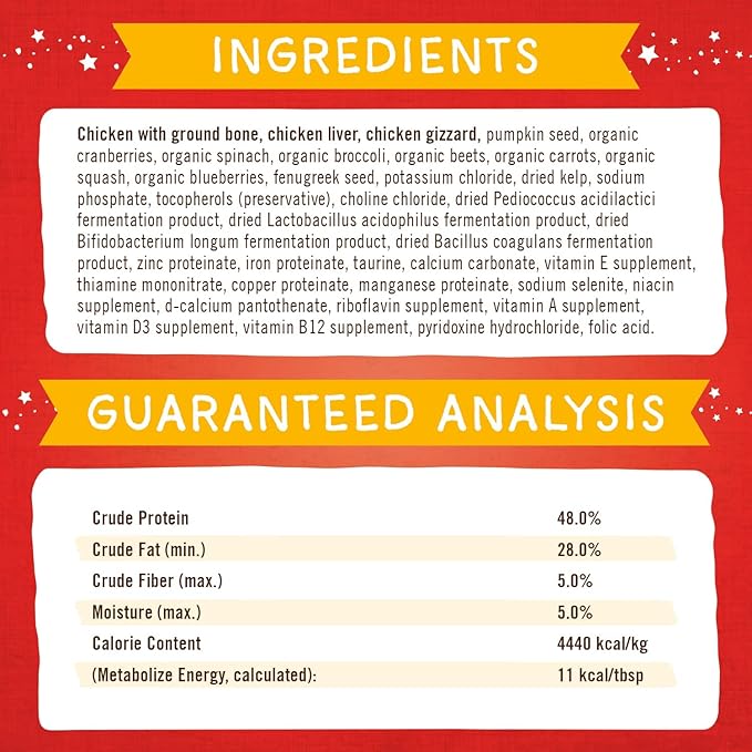 Stella & Chewy's Freeze-Dried Raw Marie's Magical Dinner Dust - Premium Chicken Dog Food Topper with Organic Fruits & Vegetables - Perfect for Picky Eaters - 7oz