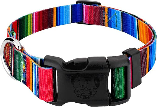 Country Brook Petz - Deluxe Serape Dog Collar - Made in The U.S.A. - Country and Western Collection Featuring Rustic Designs (5/8 Inch, Small)