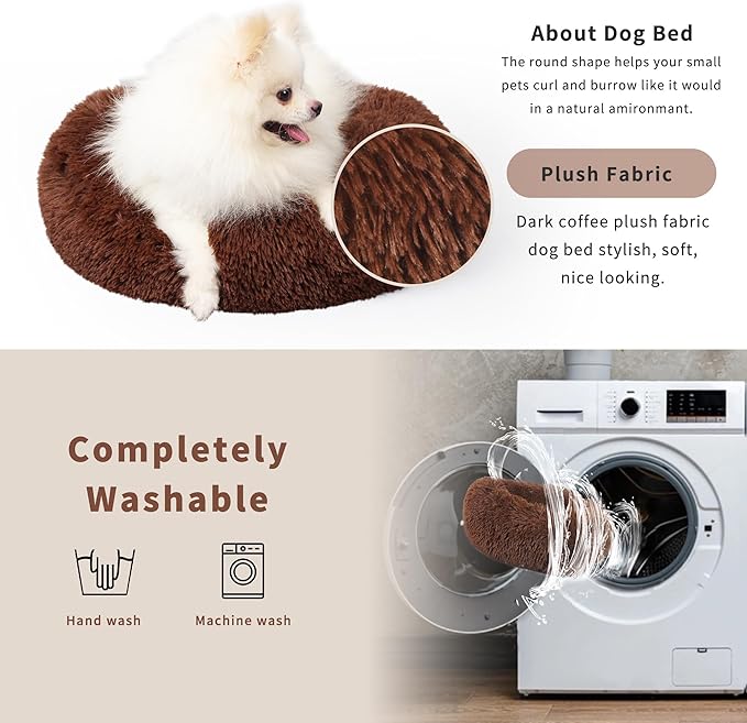 nononfish Marshmallow Cat Bed Kawaii Cat Nest for Indoor Cats Washable Fluffy Anti Anxiety Kitten Bed 19 Inches