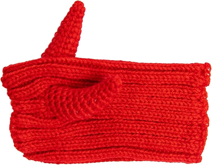 Zoo Snoods Red Devil Costume - Warm Knit Dog Snood Wrap for Pets, Neck Ear Cover Protection, Halloween Winter (Small)
