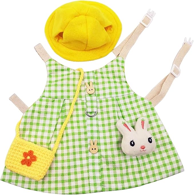 Guinea Pig Clothes,Soft Bunny Ferret Clothes with Pet Rabbit Harness and Leash Mini Hat Bag Cute Brooch for Kitten Small Animal Collars