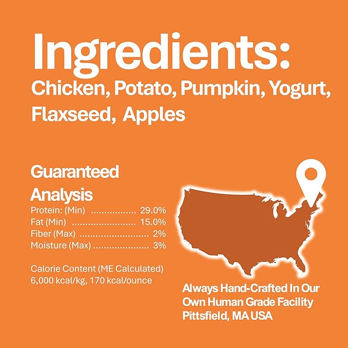 Whole Life Pet Human Grade Probiotic Dog Treats - Pumpkin & Yogurt – Easy Digestion, Firmer Stool, Sensitive Stomachs - Made in The USA (Pack of 2)