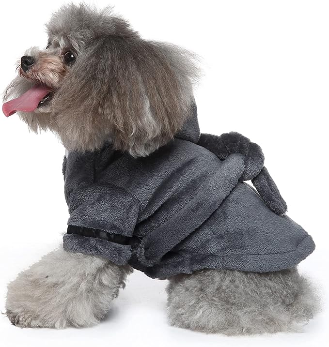 Petyoung Pet Bathrobe Dog Pajama Thickened Hooded Bathrobe Quick Drying and Super Absorbent Dog Bath Towel Soft Pet Nightwear for Puppy Small Dogs Cats