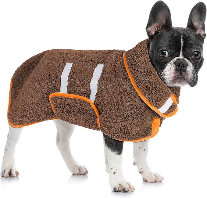 Super Absorbent Dog Bathrobe Towel for Large Dogs - Quick Drying Robe After Bath, Soft and Adjustable Coat to Keep Warm (S-XXL)