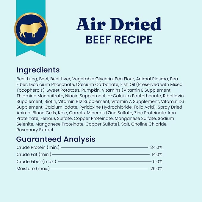 Solid Gold Air Dried Dog Food Toppers for Picky Eaters - Healthy Dog Treats Made with Real Beef to Serve as Meal Topper or Dog Treat - Supports Muscle Growth, Immunity, and Healthy Digestion - 2 LB