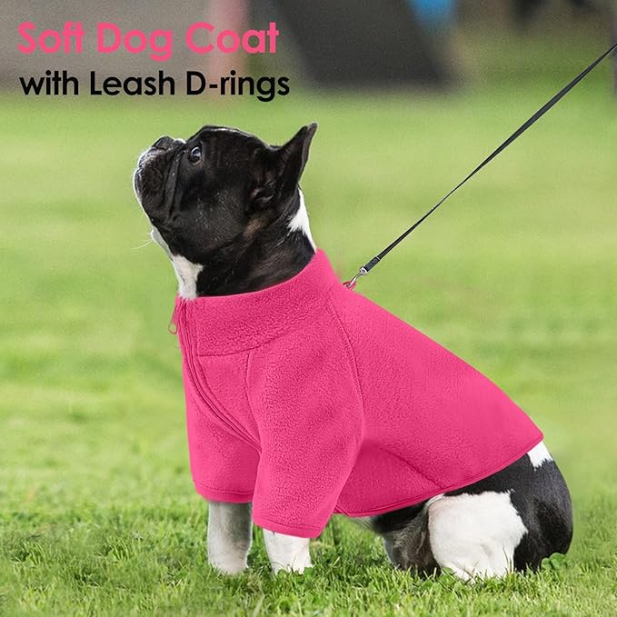 AOFITEE Dog Fleece Sweater, Dog Sweaters for Medium Dogs Girl Boy, Warm Dog Sweater for Dogs Male Female, Fleece Dog Vest Lightweight Dog Winter Jacket Sweatshirt with D-Ring and Turtleneck, L