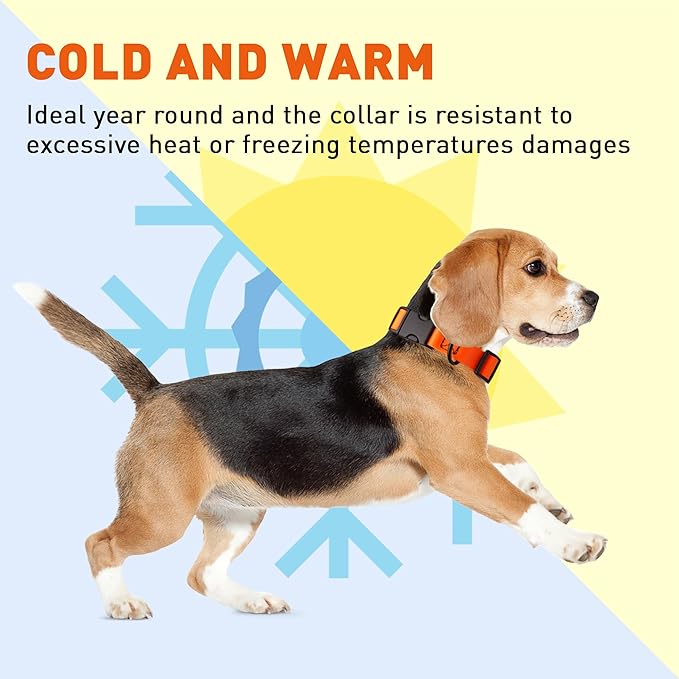 Dogline Biothane Waterproof Dog Collar with Quick Release Buckle Strong Coated Nylon Webbing with Odor- Proof for Easy Care Easy to Clean Fits Small Medium or Large Dogs, Orange 1" W 15-23" L