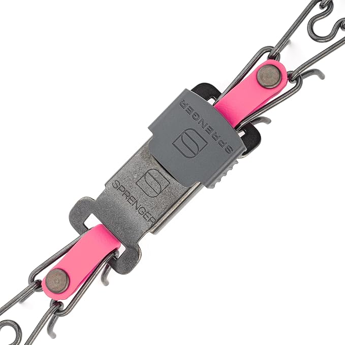 Herm Sprenger Black Stainless Steel Dog Collar with Quick Release ClicLock Buckle and Biothane Insert Training Collar Made in Germany (Passionfruit Pink, 16in x 2.25mm(Neck Size up to 13-14in))