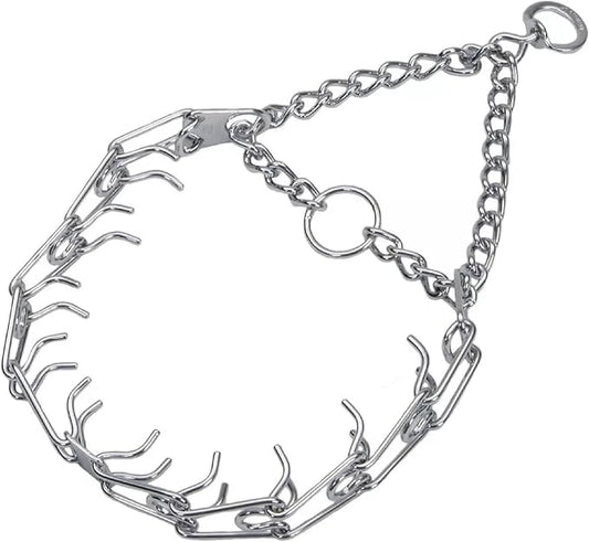 Herm SPRENGER Ultra-Plus Prong Dog Training Collar, 4 mm x 21" Neck Size, 4 mm x 25" Chain Length, Steel Chrome Plated Dog Prong Collar, Pinch Collar for Dogs, Dog Correction Collar