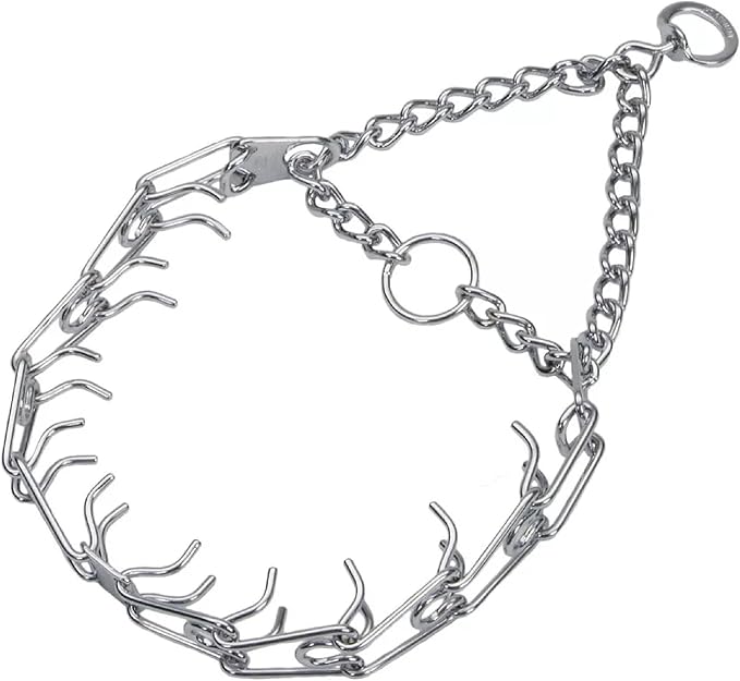 Herm SPRENGER Ultra-Plus Prong Dog Training Collar, 3.0 mm x 18" Neck Size, 3.0 mm x 22" Chain Length, Steel Chrome Plated Dog Prong Collar, Pinch Collar for Dogs, Dog Correction Collar