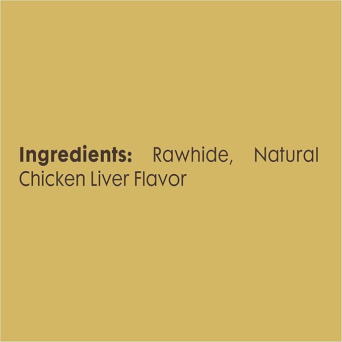 Better Belly Originals Natural Chicken Liver Flavor Small Rolls Highly Digestible Rawhide Dog Chew, 20 Count