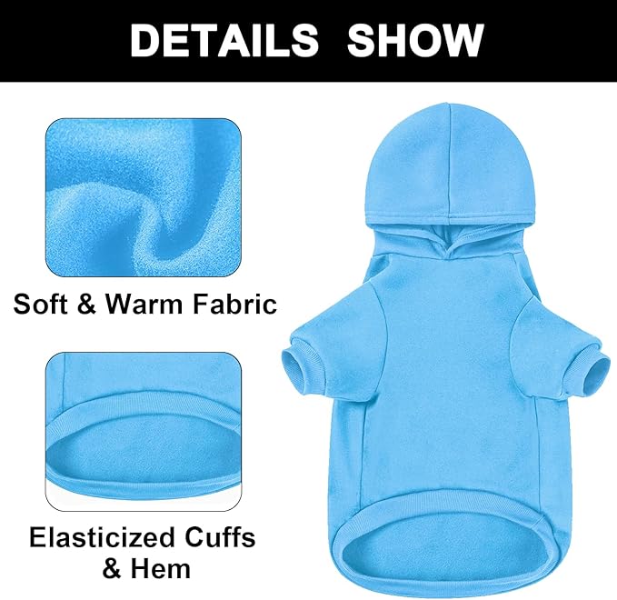 GreenJoy Magic Dog Sweater with 4 Interchangeable Patterns - Dog Hoodie Cold Weather Dog Coat Hooded Sweatshirt for Puppies,Cats, Small Medium Large Dogs (Blue (Letter Print A), X-Large)