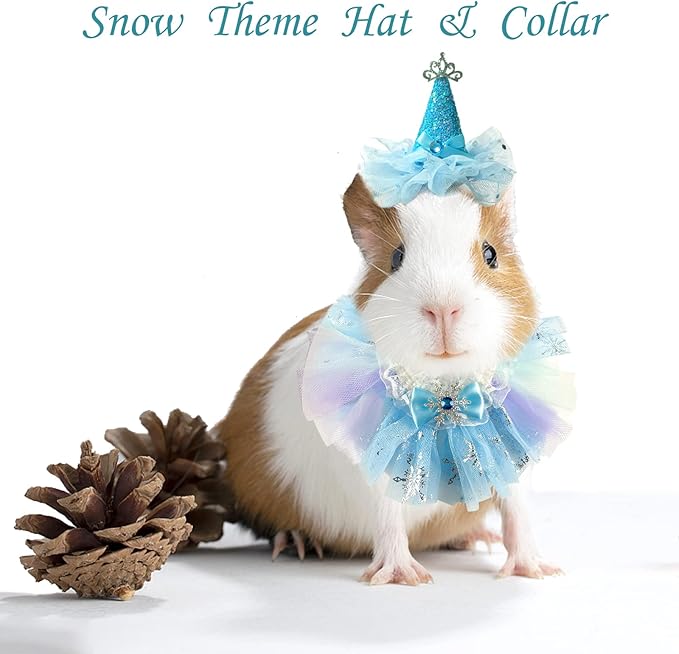 Small Animal Birthday Princess Costume for Rabbit Guinea Pig- Guinea Pig Crown Hat Tutu Skirt Bunny Princess Hat Bunny Bandana Halloween Small Pet Outfit for Guinea Pig Bunny Hedgehog S