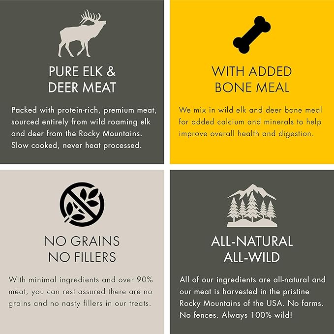 Training Treat Nibs for Dogs, Elk & Deer Protein, Rewards for Effective Dog Training, All Natural, No Fillers, No Artificial Preservatives, for Puppies (4 Ounce, 2, Count)