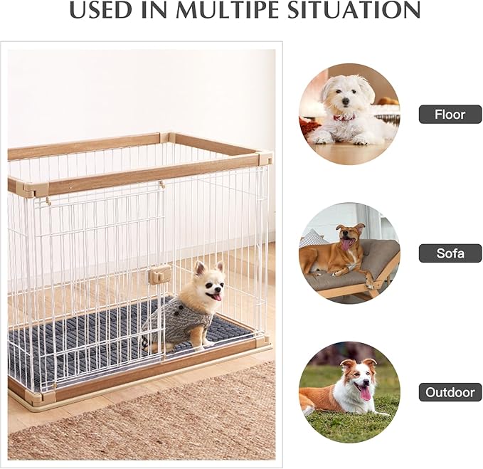 BVAGSS Reversible Dog Crate Pad & Mat, Memory Foam Cushion for Small/Medium Dogs - Washable Kennel Bed (42''x28''x1.6'', Light Grey)