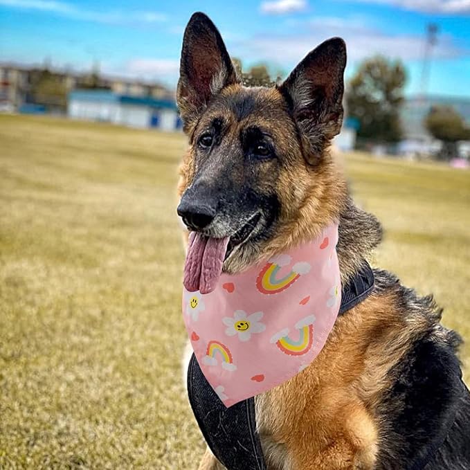 50PCS Large Dog Bandanas Large Breed XL Bulk for Extra Large Dog Big Bandanas Pack Kerchief Washable Triangle Bibs Head Scarves Scarfs Random Patterns for Boys and Girls Grooming Accessories