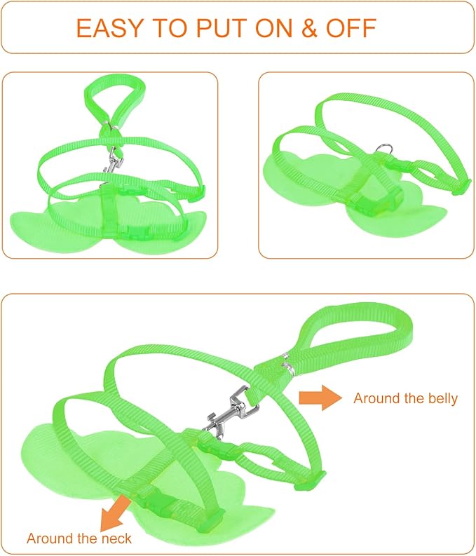 KAMA BRIDAL Duck Walking Harness and Leash Chicken Duck Outdoor Training Rope Adjustable Rope for Pet Poultry Hen Cock (M, Green)