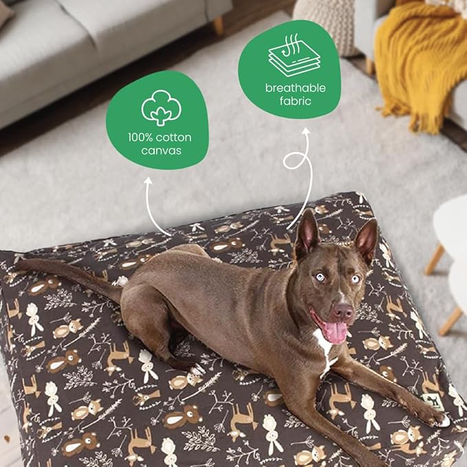 Molly Mutt Small Dog Bed Cover - Gorgeous Beasts Print - Measures 22”X27”X5’’ - 100% Cotton - Durable - Breathable - Sustainable - Machine Washable Dog Bed Cover (Dd72a)