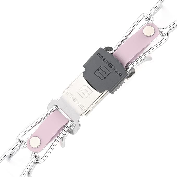 Herm Sprenger Chrome Plated Steel Dog Collar with Quick Release ClicLock Buckle and Biothane Insert Training Collar for Dogs Made in Germany (Pastel Purple, 23in x 3.2mm(Neck Size up to19-20in))