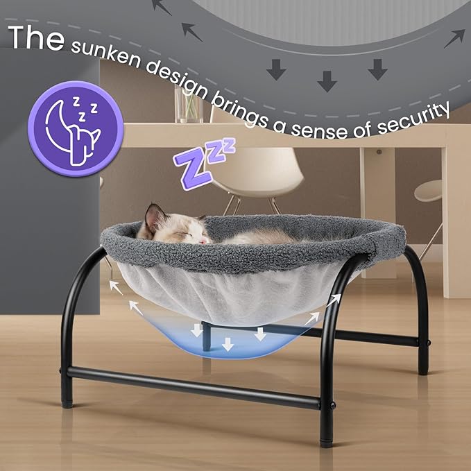 Cat Bed Dog Bed Pet Hammock Bed Kitty Sleeping Cat Supplies Pet Supplies Whole Wash Stable, Detachable, Breathable, Easy Assembly Indoors Outdoors, 16.9 in x 16.9 in x 9.5 in
