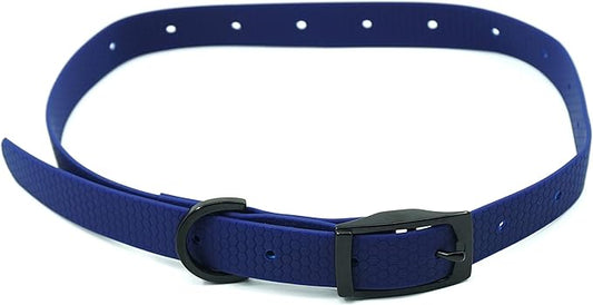 Waterproof Dog Collar, Odor & Chew Proof Adjustable Pet Collars, PVC Coated Durable Nylon Webbing for Small, Medium, Large Dog Breeds (Navy Blue)