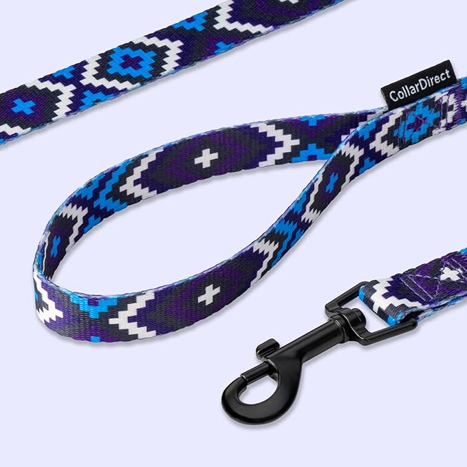 CollarDirect Aztec Dog Leash Nylon Tribal Pattern Cat Pet Leashes for Small Medium Large Dogs Puppy Lead 5 FT Long for Walking (Pattern 2, S, New)