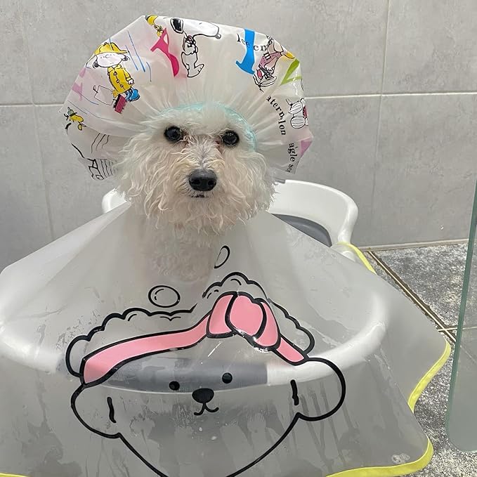 Spa Day Dog Costumes Cosplay Cape, Curly Hair Dog Robe for Halloween Parties Dog Hats Wigs for Small Medium and Large Dogs Adjustable(Neck Circumference 22-32cm/8.6-12.6in)