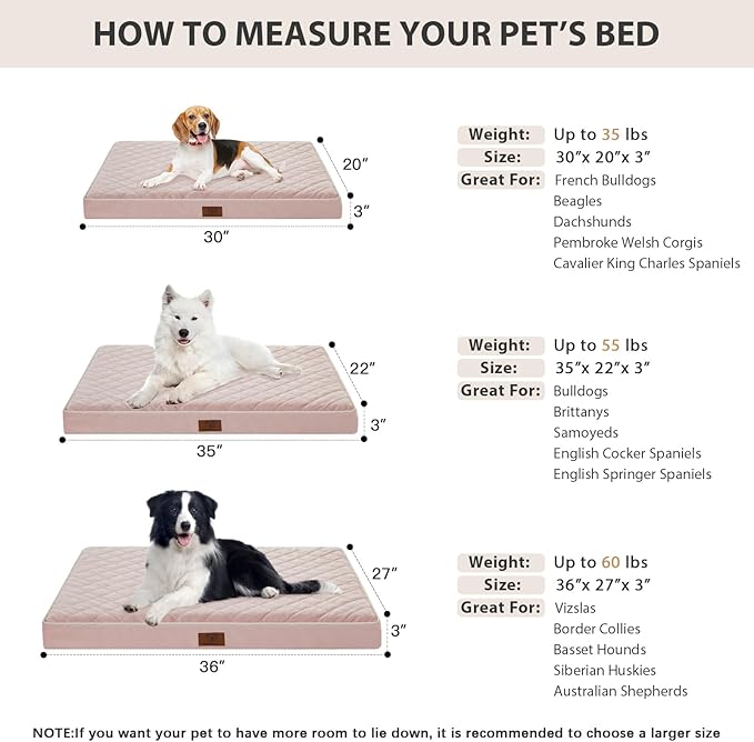 WNPETHOME Orthopedic Dog Bed for Large Dogs, Extra Large Waterproof With Removable Washable Cover & Anti-Slip Bottom, Egg Crate Foam Pet Mat, Multi-Needle Quilting XL Crate Bed