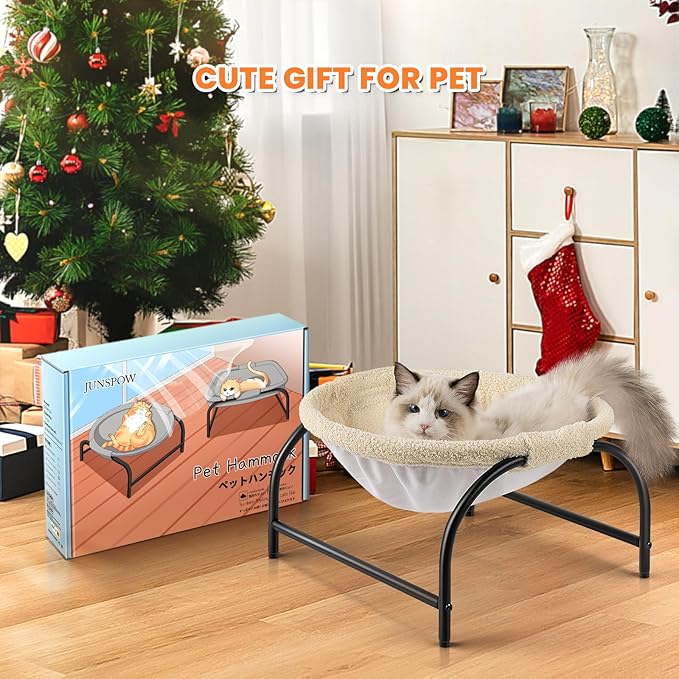 Cat Bed Dog Perch Pet Hammock Bed Pet Sleeping Cat Supplies Pet Supplies Whole Wash Stable, Detachable, Breathable, Easy Assembly Indoors Outdoors, 16.9 in x 16.9 in x 9.5 in