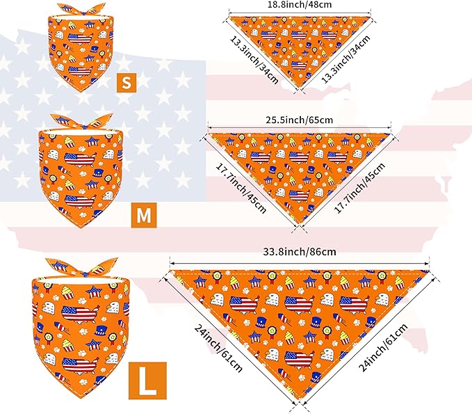 30 Pack Independence Day Dog Bandanas Bulk for Large Dogs Breed 33 Inch 4th of July Extra Large Dog Bandanas XL Patriotic Dogs Bandana Grooming L
