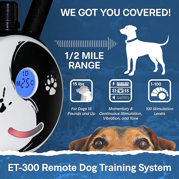 Mini Educator ET-302 Zen - 1/2 Mile E-Collar Dog Training Collar with Remote - Static, Vibration & Tone Electric Training for Small, Medium & Large Dogs by E-Collar Technologies