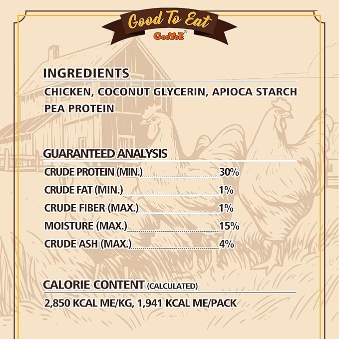 Gootoe Chicken Dog Treats – Chicken Sticks 1.5 lb – All Natural, Hypoallergenic & Grain-Free, Low Fat, Premium Training Chews, Healthy & Easily Digestible, Resealable Bag