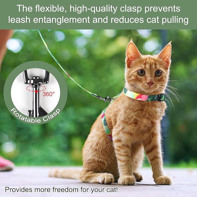 Leekalos Cat Harness and Leash for Walking,Cats Escape Proof - Adjustable Kitten Harness for Large Small Cats, Use Safe & Easy,Fit for Puppy,Rabbit