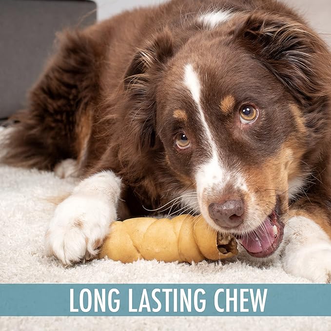 Water Buffalo Retriever Style Cheek Roll Dog Chews-5 Pack (Long Lasting Chews, Treats, Bones for Aggressive Chewers & Large Dogs) Great Substitute Pig Ears Dogs