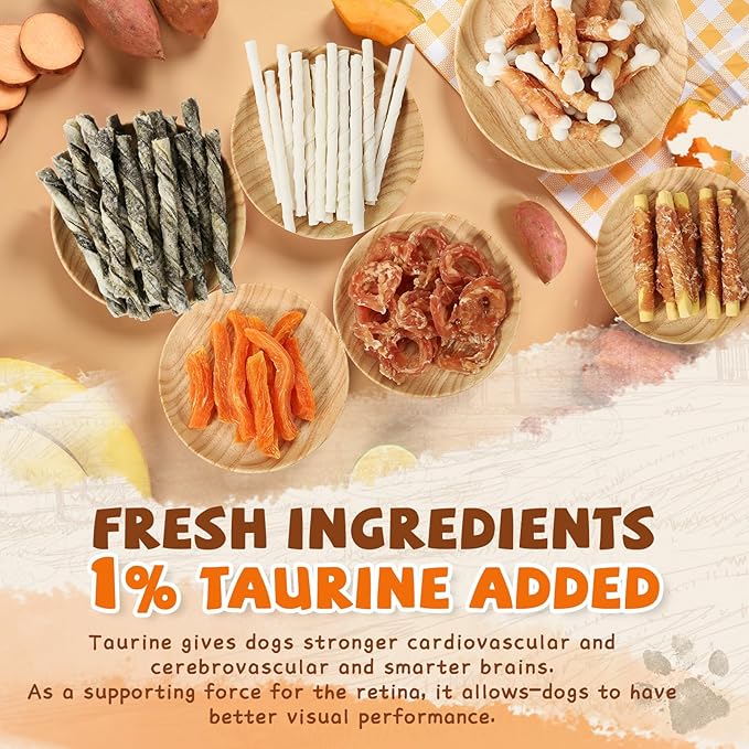 Dog Treats Variety Package, Set of 6 Kinds of Treats, Mix Package-6 Kinds Included-w/Taurine, Bulk Snack for Small Middle Large Dog, 21oz, Package B