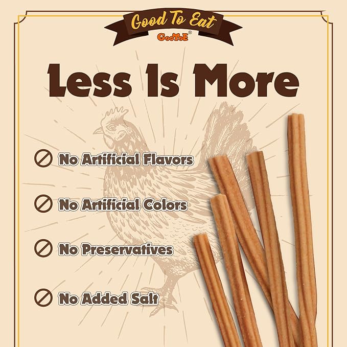 Gootoe Chicken Dog Treats – Chicken Sticks 1.5 lb – All Natural, Hypoallergenic & Grain-Free, Low Fat, Premium Training Chews, Healthy & Easily Digestible, Resealable Bag