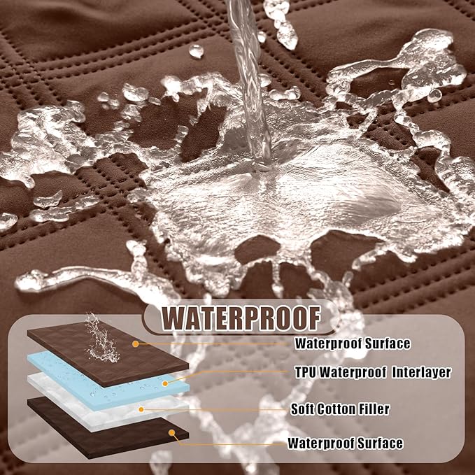 Smiry Waterproof Dog Bed Cover Blanket 68x82, Soft Reversible Pet Blanket, Washable Leakproof Cats Dogs Couch Cover for Sofa, Couch, Furniture, Brown/Chocolate