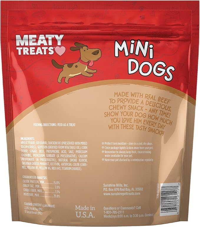 Meaty Treats Mini Dogs Beef & Cheese Flavor Soft & Chewy Dog Treats, 25-oz.