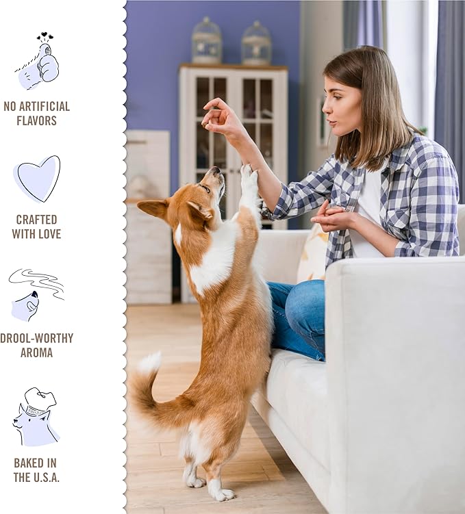 Three Dog Bakery Grain-Free “Woof”ers, Peanut Butter & Banana Flavor – Grain-Free Dog Treat, Cookies for Dog Training Treats, Puppy Treats with Real Ingredients